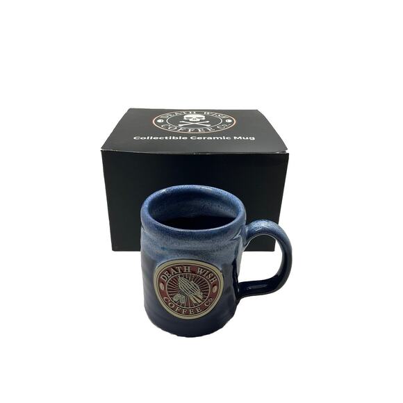 Death Wish Coffee Blue Mug Cup 2019 The Memorial DENEEN USA 2009/3500 W/ BOX - Picture 2 of 7